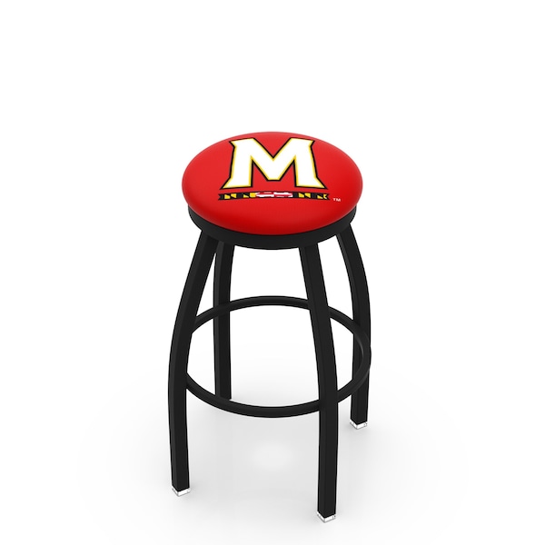 25" Blk Wrinkle Maryland Swivel Bar Stool, Accent Ring