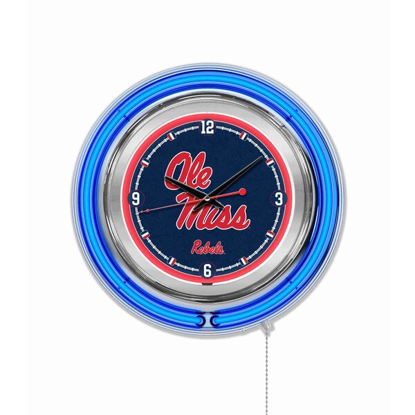 University of Mississippi Double Neon 15" Clock