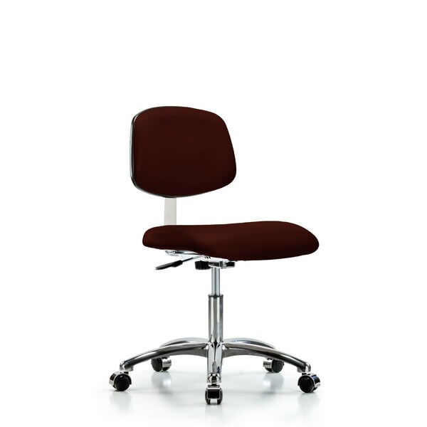 Clean Room Chair Desk Chair, Vinyl, Chrm, Casters, Burg, CL10, 18" to 23" Height, Vinyl, Burgundy