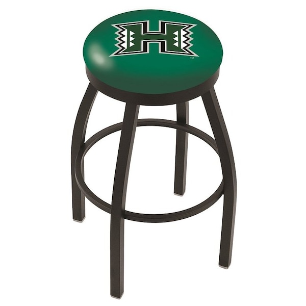 25" Blk Wrinkle Hawaii Swivel Bar Stool, Accent Ring