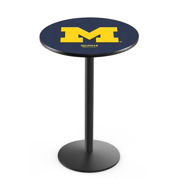 42" Blk Wrinkle Michigan Pub Table, 36" dia. Top