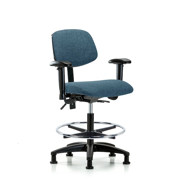 Chair, Fab, Med Bench, Tilt AA CF Glide, Blu, 6-Way Adjustable, 22" to 29" Height, Blue