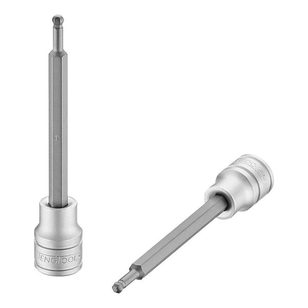4mm 3/8 Inch Drive Metric Extra Long Ball End Hex Bit Chrome Vanadium Socket