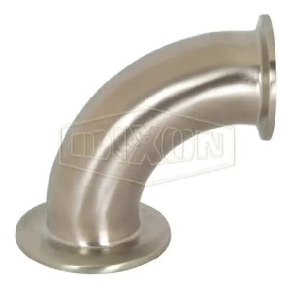 Non-Tapered 90Deg Clamp Reducing Elbow, 3 x 2-1/2 in, 304/304L SS, Domestic