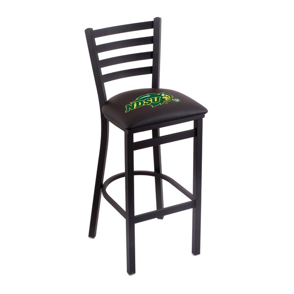 25" Blk Wrinkle North Dakota State Station Counter Stool, Ladder Back