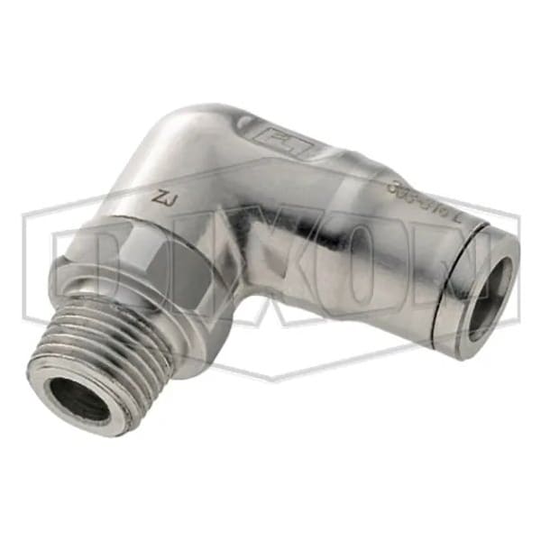 Legris by  Push-In Elbow, 1/4 in Nominal, MNPT x Tube, 290 psi Pressure, SS, Domestic