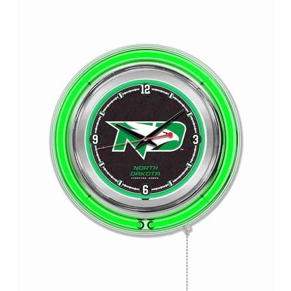 University of North Dakota Double Neon 15" Clock