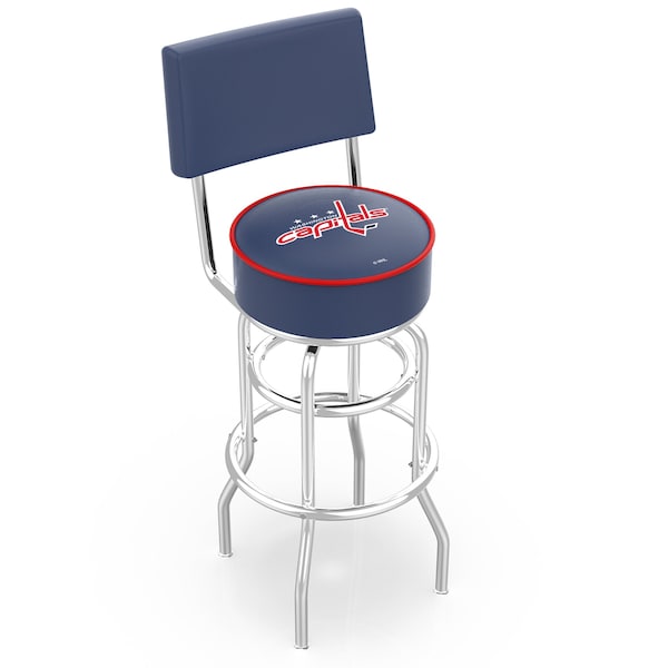 25" Chrome 2-Ring Washington Capitals Swivel Bar Stool, Back