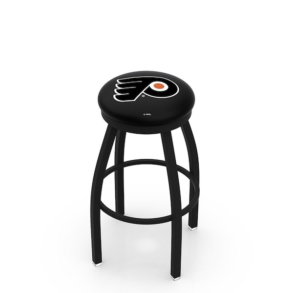 25" Blk Wrinkle Philadelphia Flyers Swivel Bar Stool, Accent Ring
