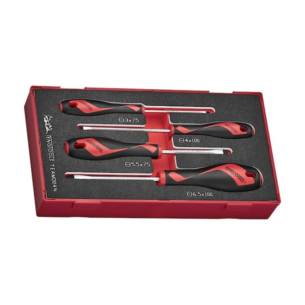 4 Piece Mixed Size Flat Slotted Tip Head Screwdriver Eva Foam Set