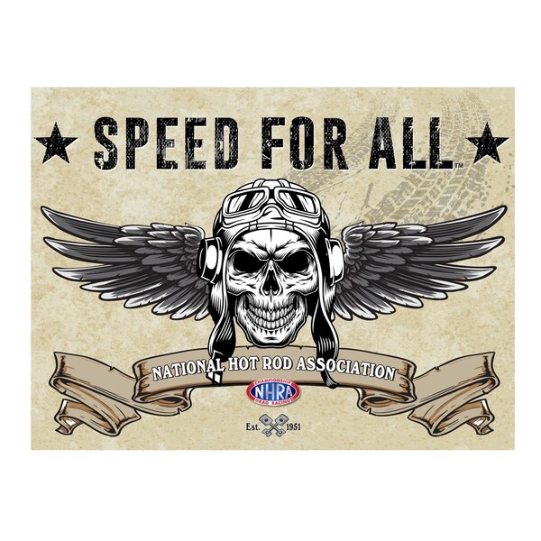 NHRA Skull (Banner) 15" x 20" Canvas Wall Art
