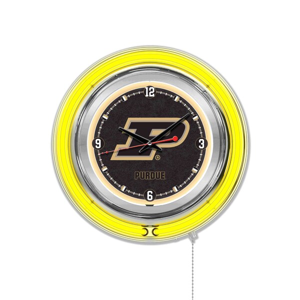 Purdue Double Neon 15" Clock