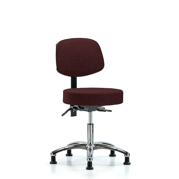 Desk Stool, Fabric, Bk Chrm, Tilt, Glids, Bur