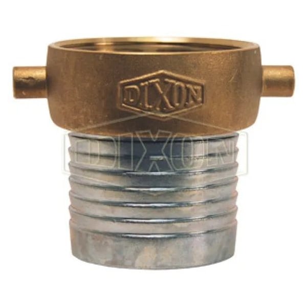 King Short Shank Suction Coupling with Brass Nut, 3 in Nominal, Female NPSM End Style, 4-21/32 in L