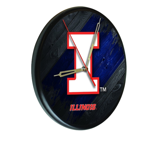 University of Illinois 13" Solid Wood Clock