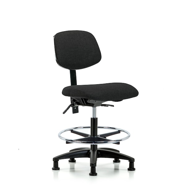 Chair, Fab, Med Bench, Tilt CF Glides, Blk, No Arms, 22" to 29" Height, Black
