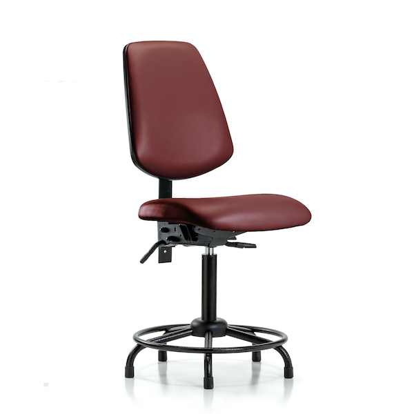 Vinyl Chair, Med Bench, Round Tube Base, Med Back, Glides, Borscht