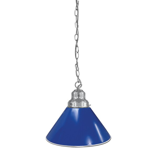 Royal Blue Pendant Light, Chrome Fixture
