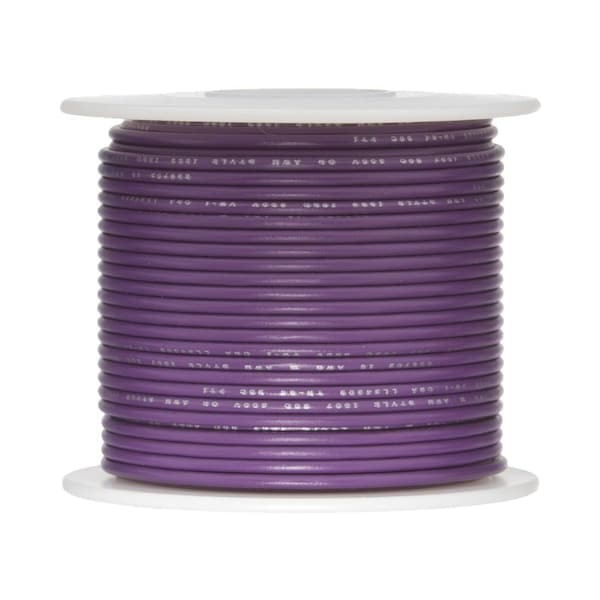 24 AWG Gauge UL1061 Stranded Hook Up Wire, 300V, 0044 Diameter, Violet, 100 ft Length