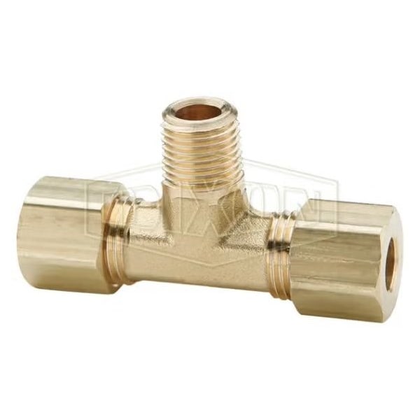 The Right Connection Tube-to-Pipe Branch Tee, 3/8 in x 9/16-24 Nominal, Tube x Straight MPT End Styl