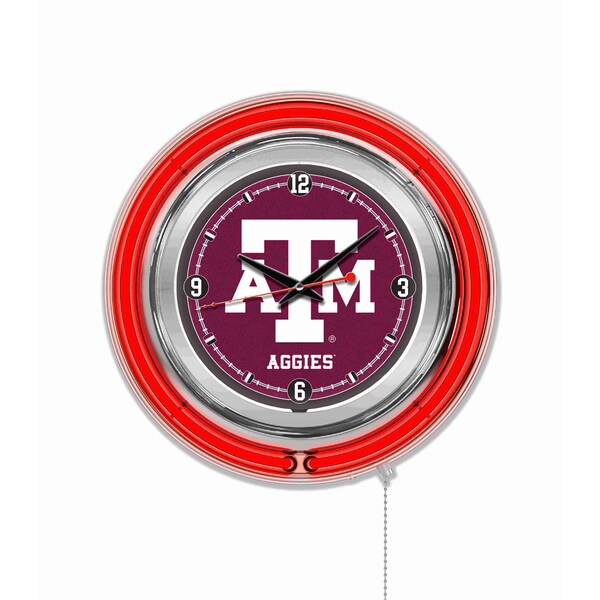 Texas A&M Double Neon 15" Clock