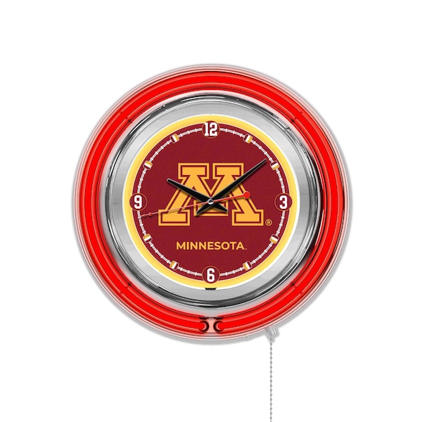 University of Minnesota Double Neon 15" Clock