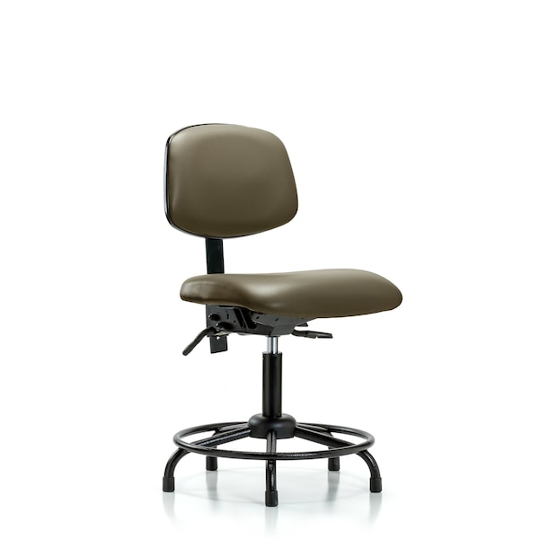 Vinyl Chair, Desk, Round Tube Base, Glides, Taupe