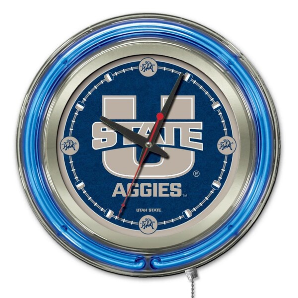 Utah State University Double Neon 15" Clock