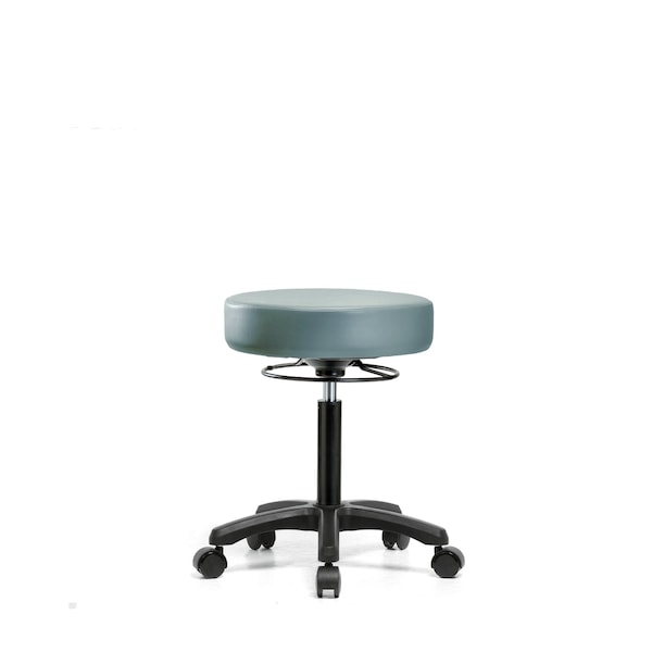 Vinyl Mini-Stool, Med Bench, Casters, Storm