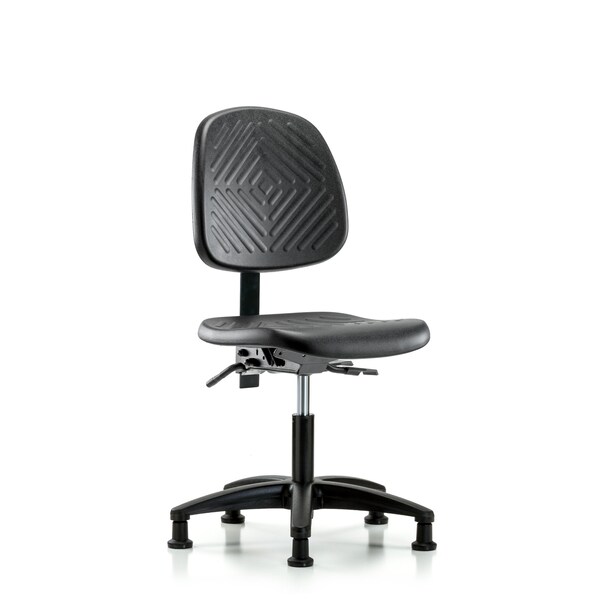 Desk Chair Desk Chair, Med, Poly, Bk, Glides, No Arms, 17" to 22" Height, Black; Blue