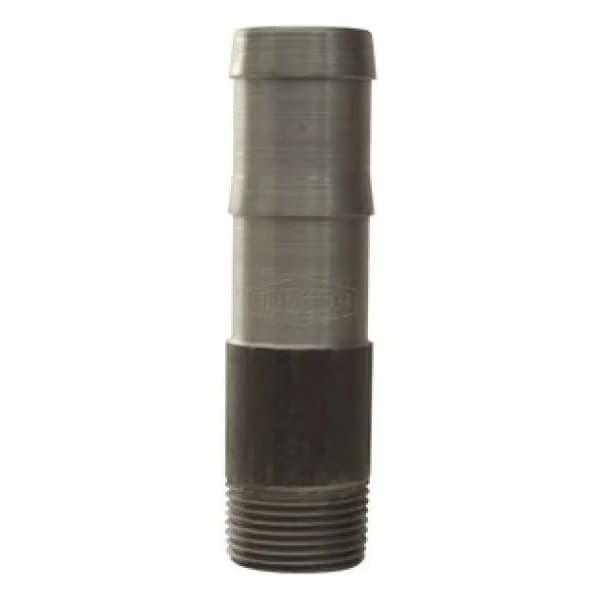 King Round Nipple, 1/4 x 1/2 in Nominal, MNPT x Hose, Steel, Unplated, Domestic