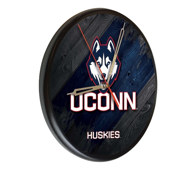 University of Connecticut 13" Solid Wood Clock