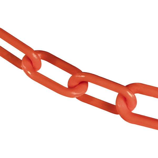 3" x 100' Traffic Orange Plastic Safety Chain
