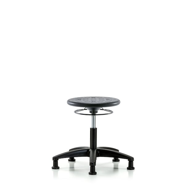Huron Poly Stool, Desk, Glides, Black