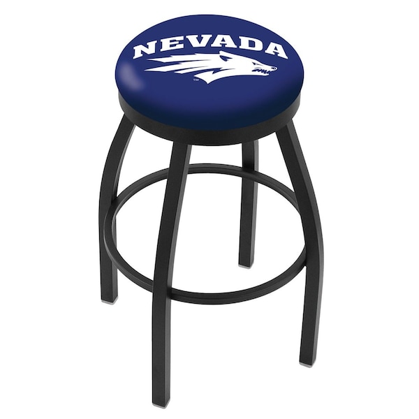 25" Blk Wrinkle Nevada Swivel Bar Stool, Accent Ring