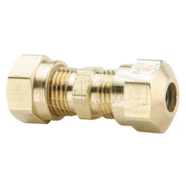 Air Brake Union, 13/16-18 x 5/8 in, Straight Thread x Tube, Brass, Domestic