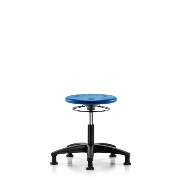 Huron Poly Stool, Desk, Glides, Blue