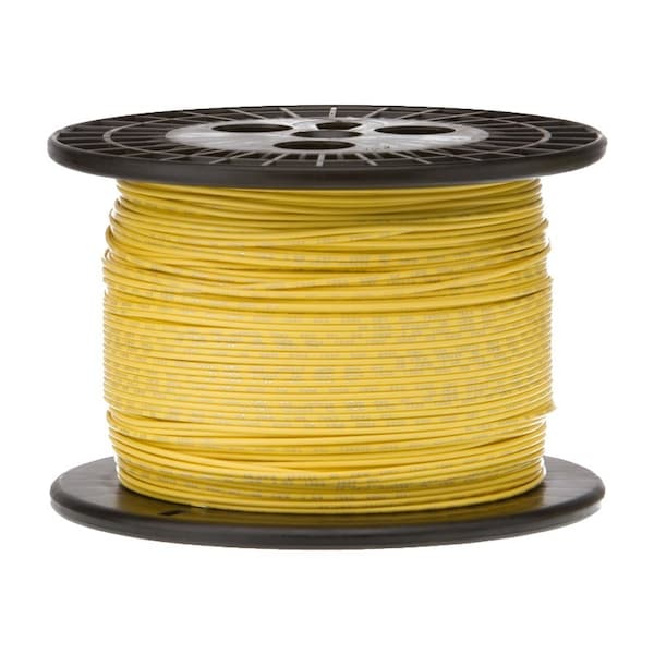 16 AWG Gauge UL1061 Stranded Hook Up Wire, 300V, 0080 Diameter, Yellow, 250 ft Length
