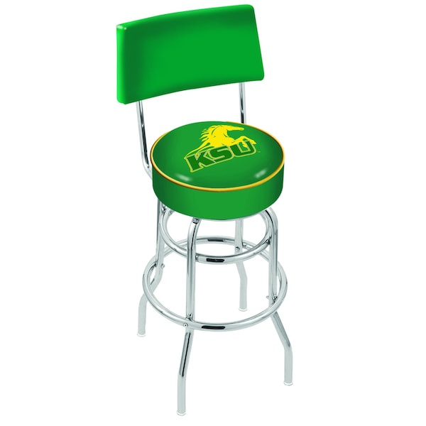 25" Chrome 2-Ring Kentucky State University Swivel Bar Stool, Back
