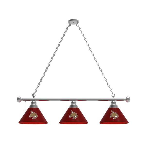Texas State 3 Shade Billiard Light, Chrome Fixture
