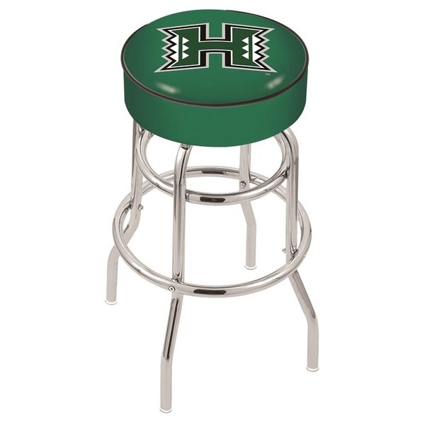 25" 4" Hawaii Cushion Seat, Double-Ring Chrome Swivel Bar Stool