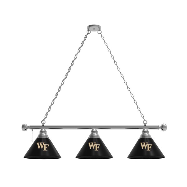 Wake Forest 3 Shade Billiard Light, Chrome Fixture