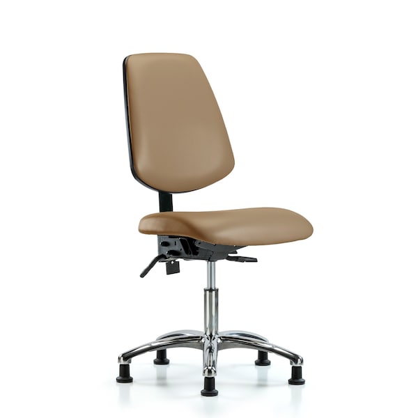 Desk Chair Desk Chair, Vinyl, Med, Bk, Chrm, Glds, Taupe, No Arms, 18" to 23" Height, Vinyl, Taupe