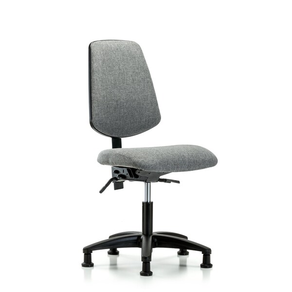 Desk Chair Fabric Desk Chair, Med, Bk, Glides, Gry, No Arms, 19" to 24" Height, Fabric, Grey