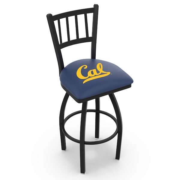 25" Blk Wrinkle Cal Swivel Bar Stool, Jailhouse Back