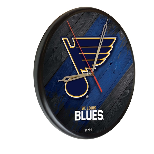 St Louis Blues 13" Solid Wood Clock