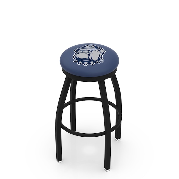 25" Blk Wrinkle Georgetown Swivel Bar Stool, Accent Ring