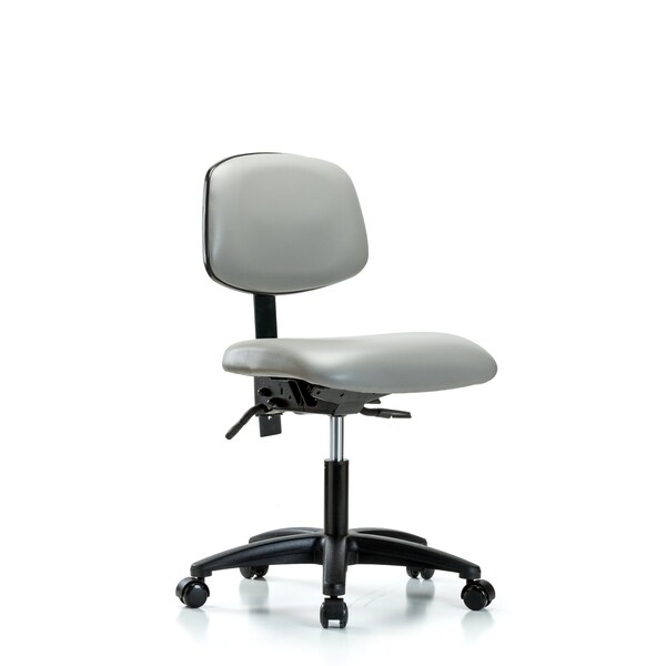 Desk Chair Desk Chair, Vinyl, Tilt Casters, Dov, No Arms, 18" to 23" Height, Vinyl, Dove