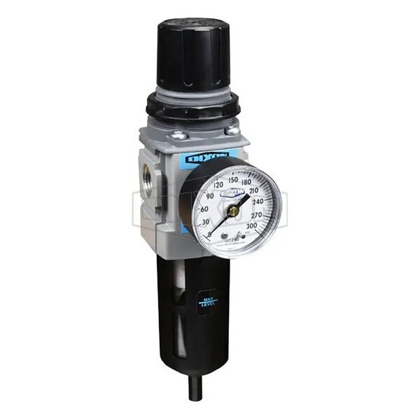 Wilkerson by Self-Relieving Compact Filter/Regulator with GC230 Gauge and Bowl Guard, 3/8 in NPT/BSP