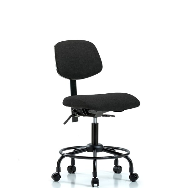 Desk Chair Desk Chair, Fabric, RT Tilt Casters, Blk, No Arms, 21" to 26" Height, Fabric, Black